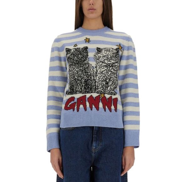 Ganni Women Striped Sweater